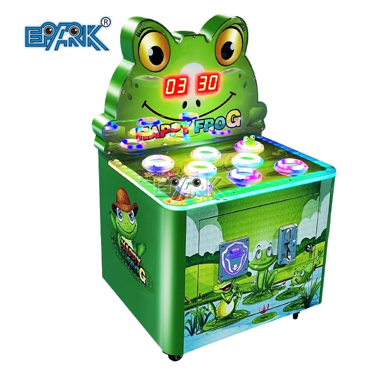 Kids Hitting Hammer Frog Whack a Mole Redemption Game Machine