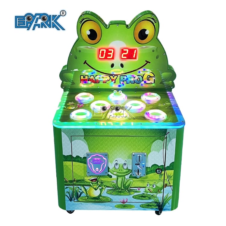 Kids Hitting Hammer Frog Whack a Mole Redemption Game Machine