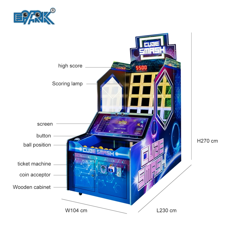 Cube Smash Throwing Ball Game Machine Ticket Redemption Game Machine