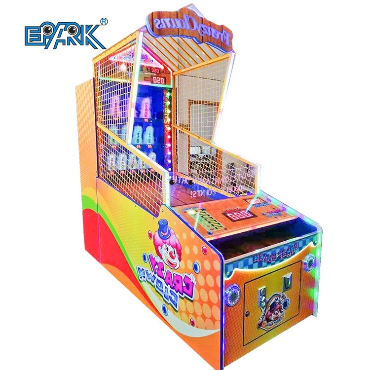 Machine de jeu de clown frénétique à pièces avec remise de tickets