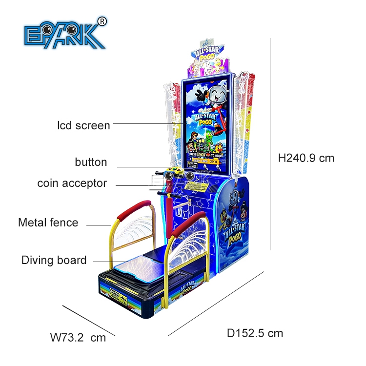 Coin Operated Game Machine All Star Pogo Jumping Arcade Game Machine