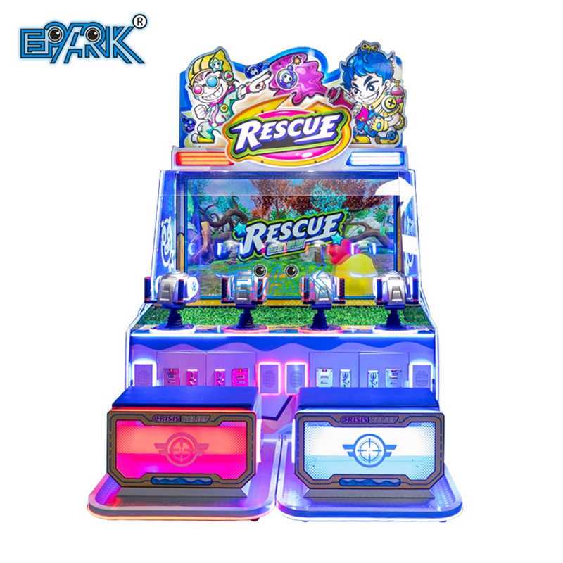 Kids Water Shooting Arcade Machine Amusement Park Water 4 Players Ticket Redemption Machine