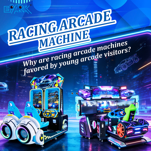 Why are racing arcade machines favored by young arcade visitors?
