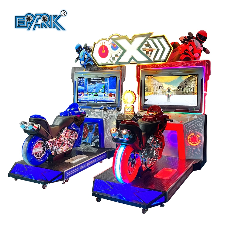 Motorradfahrsimulator Arcade-Spielautomat Münzbetrieb Doppelmotorradrennmaschine