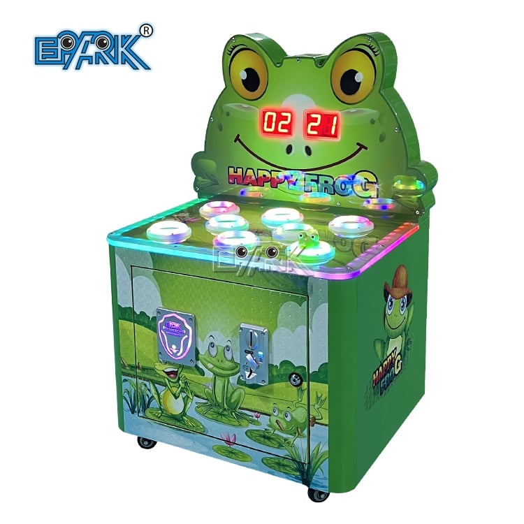 Kids Hitting Hammer Frog Whack a Mole Redemption Game Machine