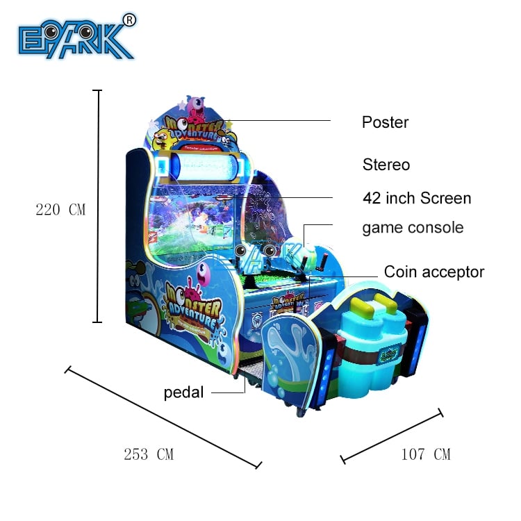 Kids Water Shooting Game Machine Amusement Coin Operated Machine