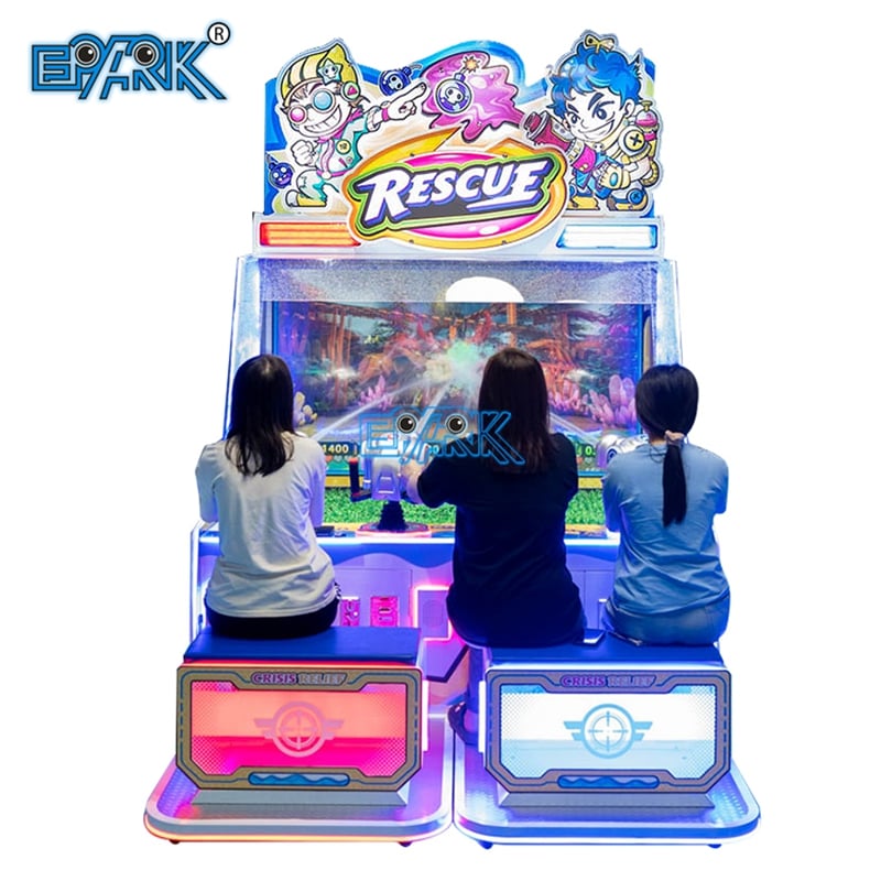 Kids Water Shooting Arcade Machine Amusement Park Water 4 Players Ticket Redemption Machine