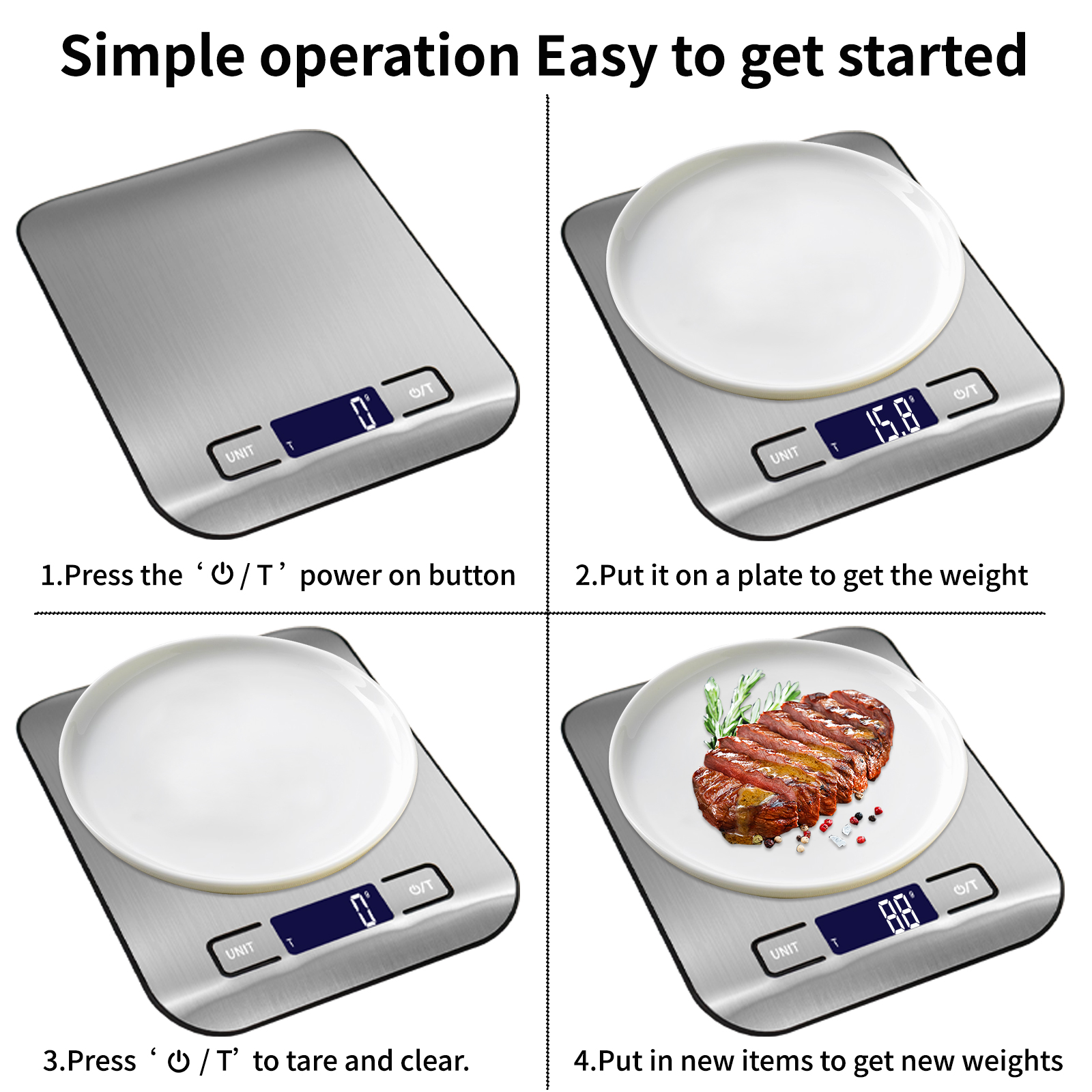 Premium Stainless Steel Digital Kitchen Scale for Accurate Measurements