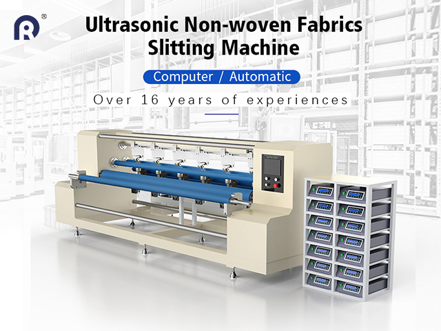 Ultrasonic nonwoven slitting machine