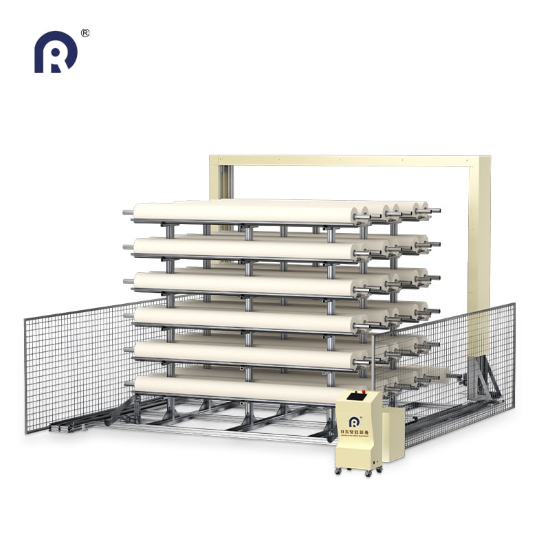 Fabric rolls storage machine