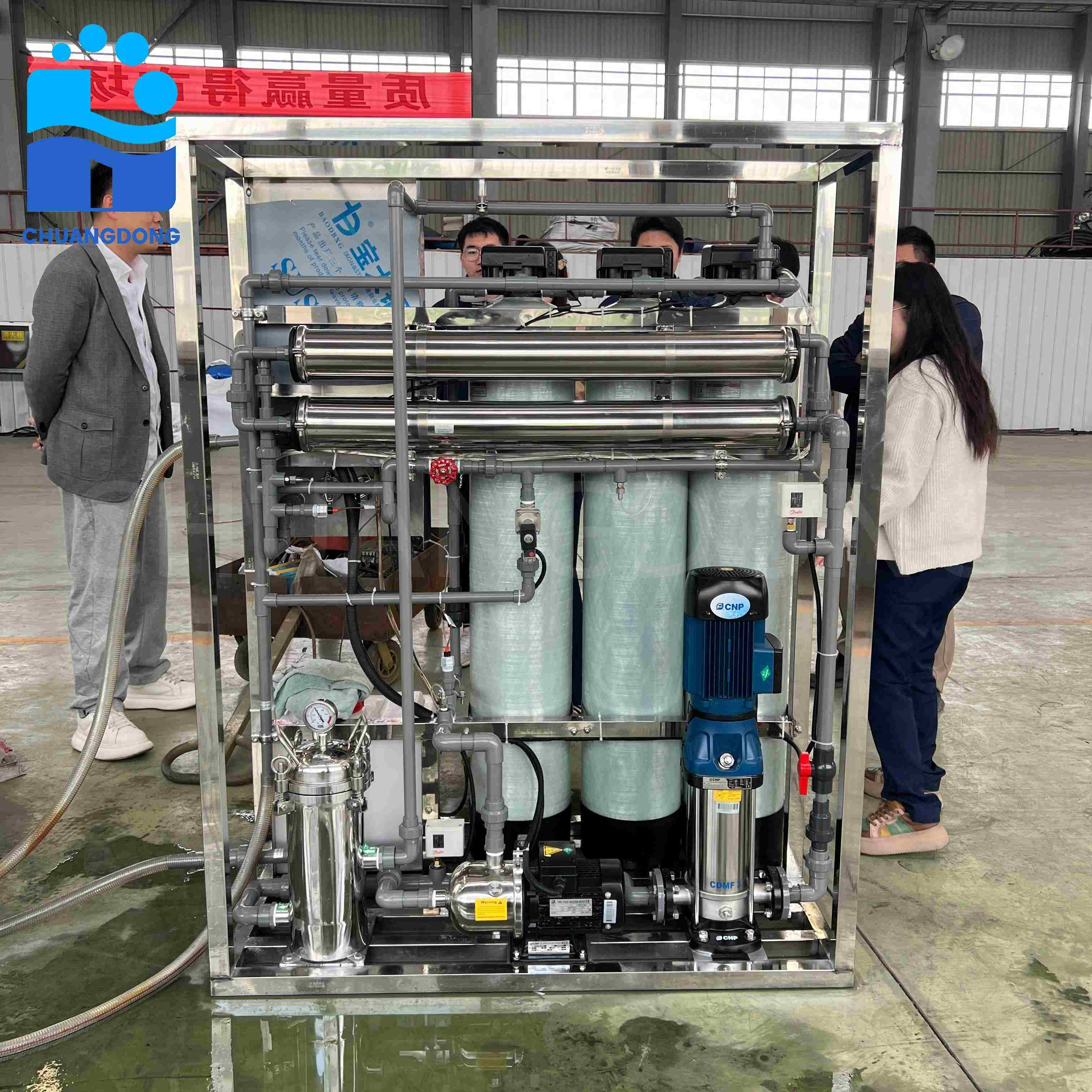Compact 500LPH Drinking Water Purification Plant with Water Softener Filter RO Reverse Osmosis System for Commercial Water Use