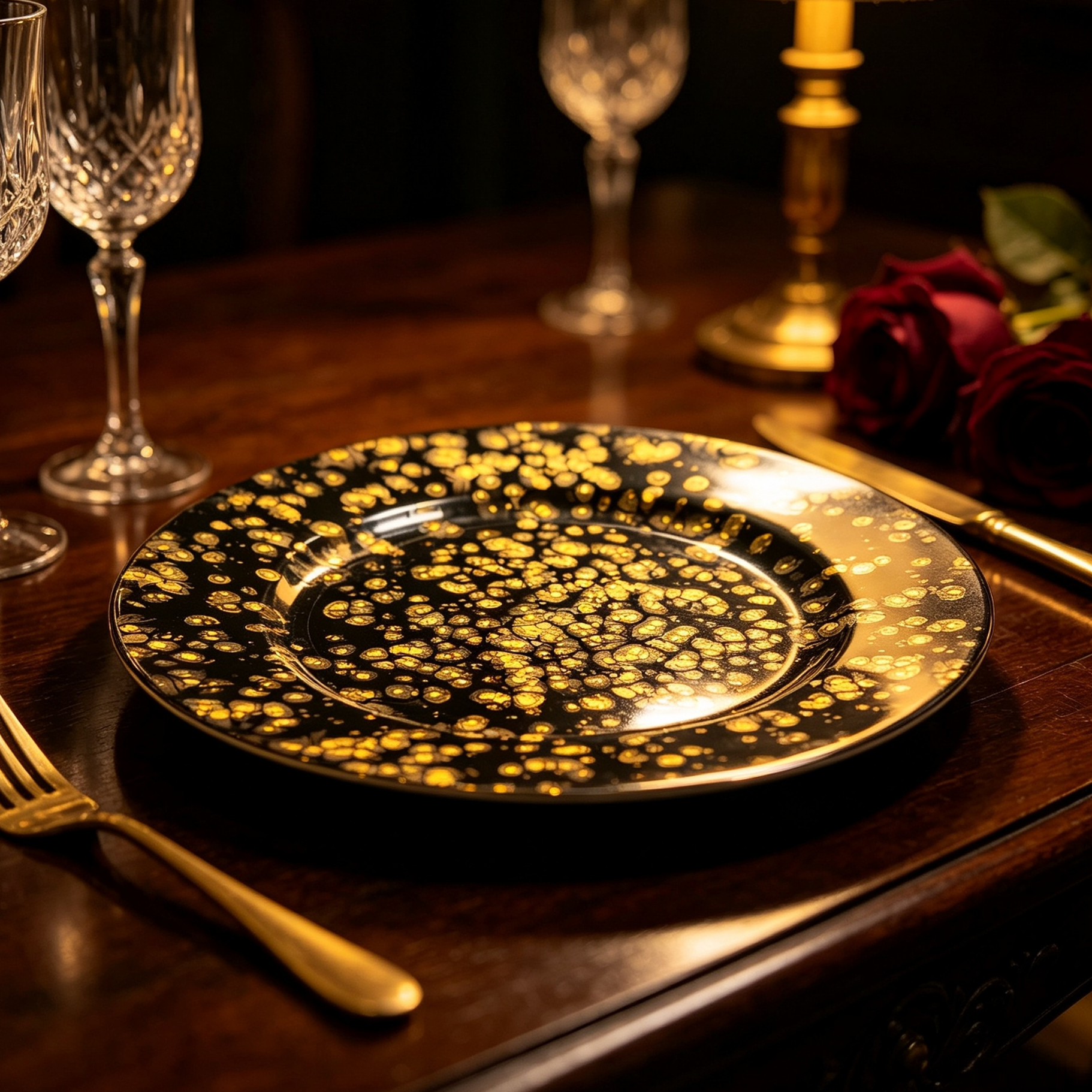 wojia 13 inch plastic ps glossy pigmented eco friendly durable reusable american style fujian party dinnerware charger plates-3