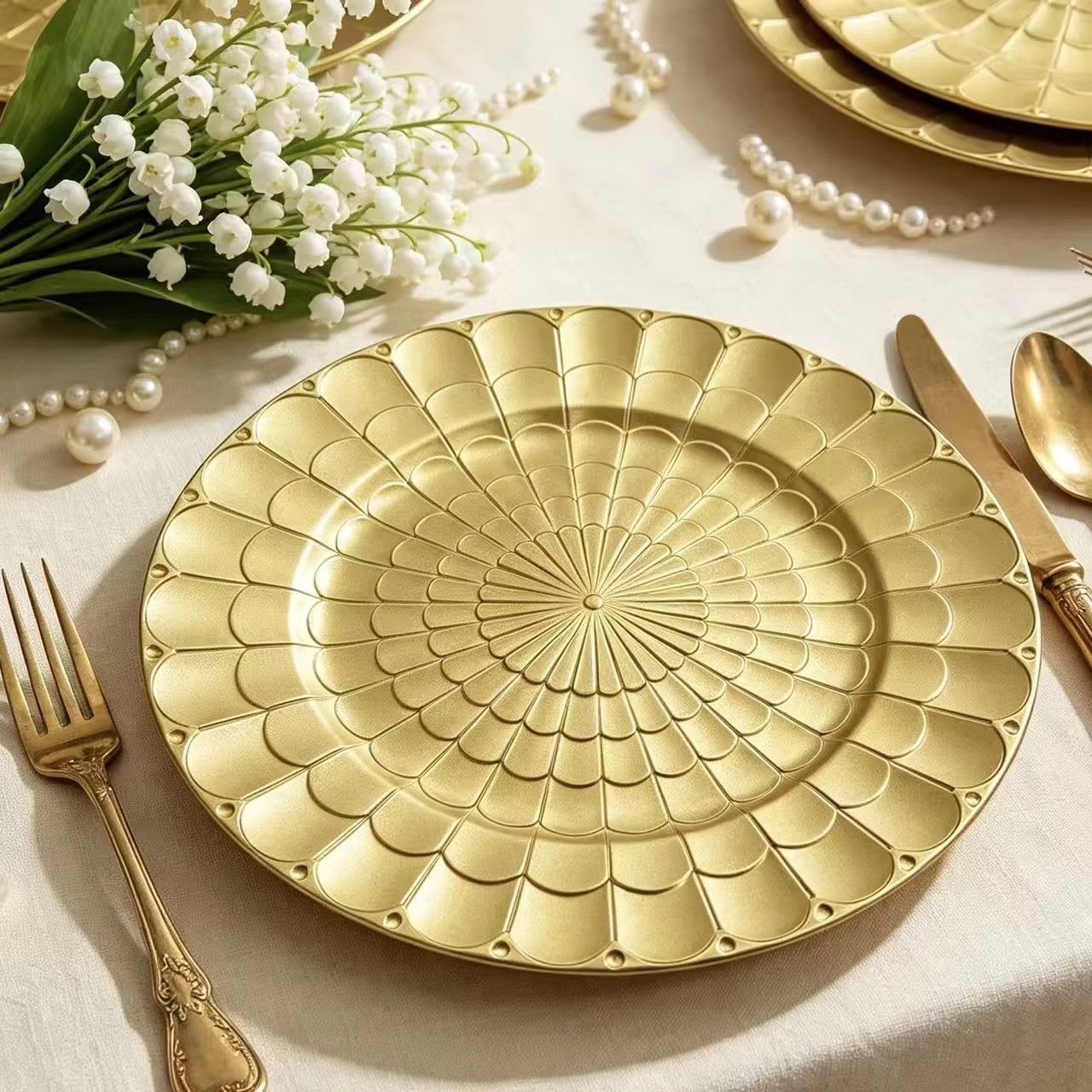 luxury 13 inch american style eco friendly pp charger plate for wedding banquet hotel events party service-1