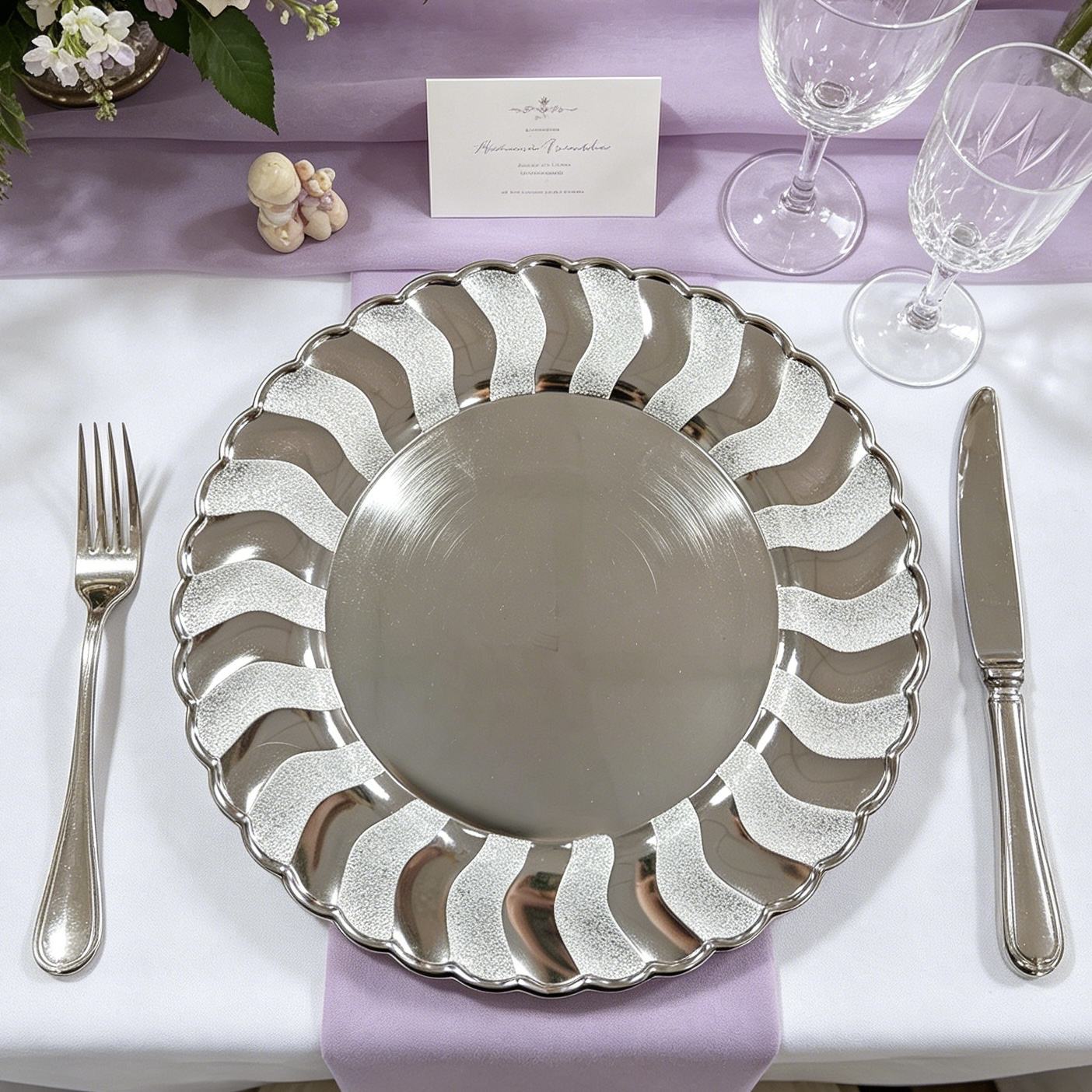 hot sell shatterproof luxury durable vintage round pp plastic charger plates customized pattern pigmented wedding parties-3