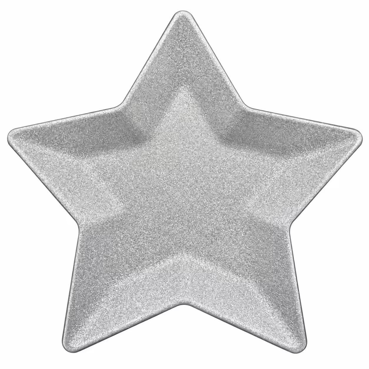 Wojia 13in Modern Silver Star Charger Plate Powder Coated Glitter Textured Design for Holiday Party Event Table Decoration