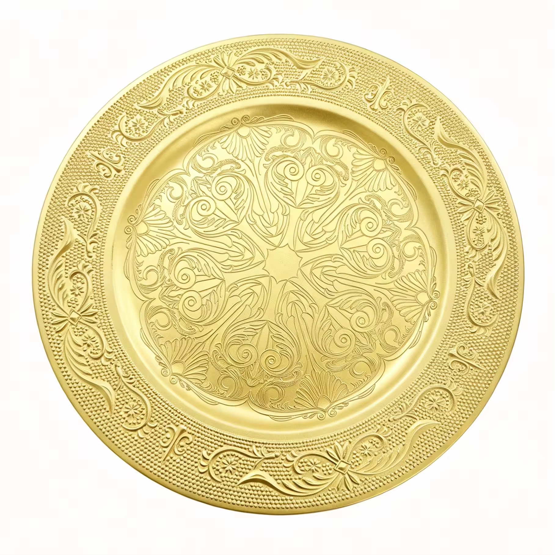 Woju Luxury Modern Elegant Eco-Friendly Custom PP Plastic Pigmented Charger Plates 13in/33cm Durable Fujian Factory Direct Party