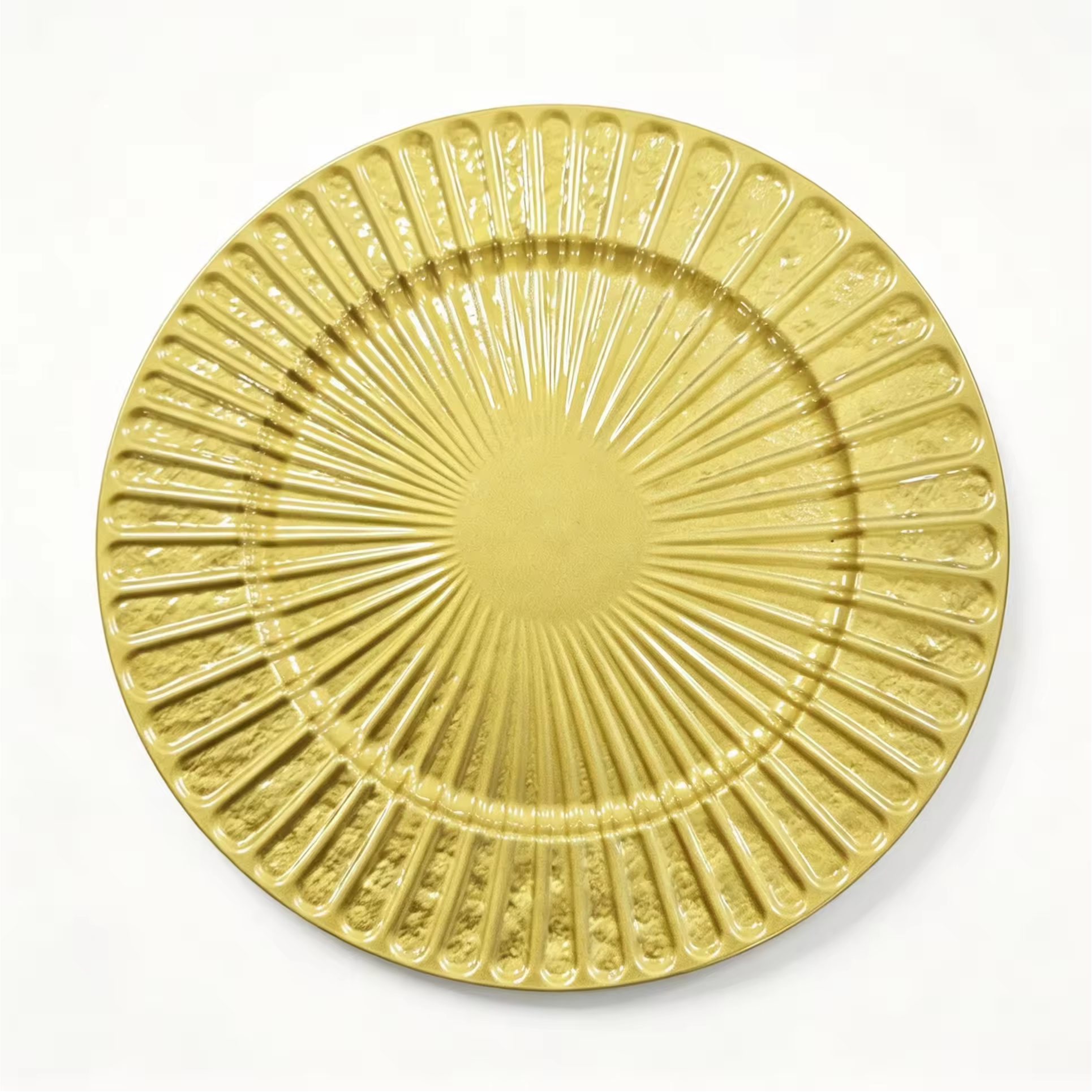 Woju Luxury Modern Elegant Eco-Friendly Custom PP Plastic Charger Plates 13in/33cm Durable Weddings Parties Events Hotels