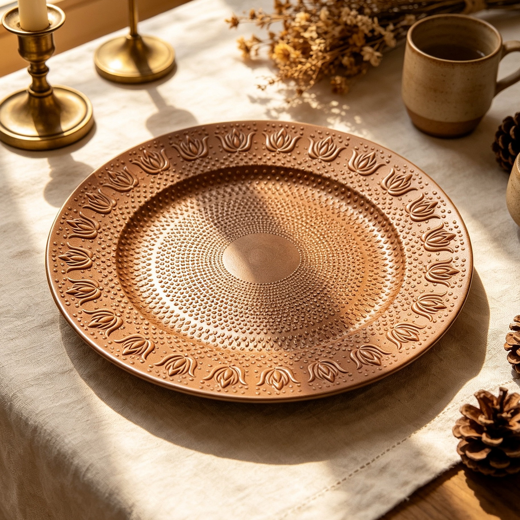 elegant gold plastic wedding charger plates luxury customized engraved pattern design durable pp material party table decoration-4