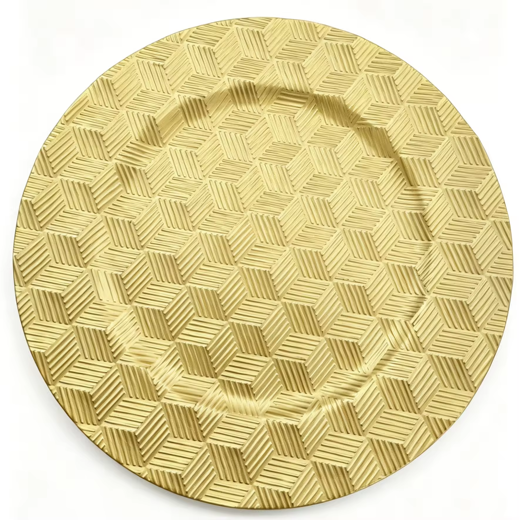 Bulk-Available 50pcs 13-Inch 33cm PP Luxury Eco-Friendly Plastic Charger Plates Wedding Customized Pattern Party Tableware
