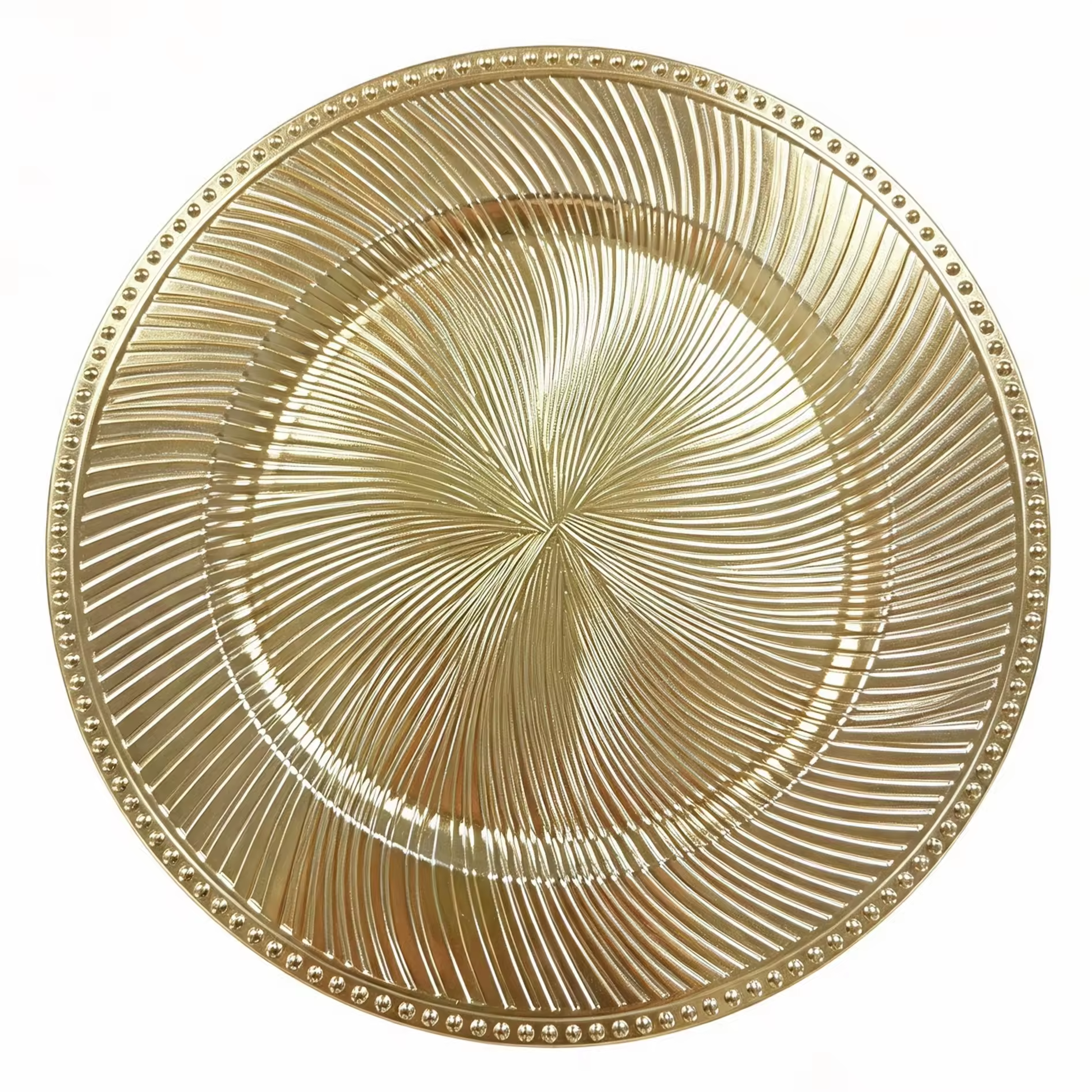 Wojia 13-Inch Plastic PP Glossy Pigmented Eco-Friendly Durable Reusable American Style Fujian Party Dinnerware Charger Plates