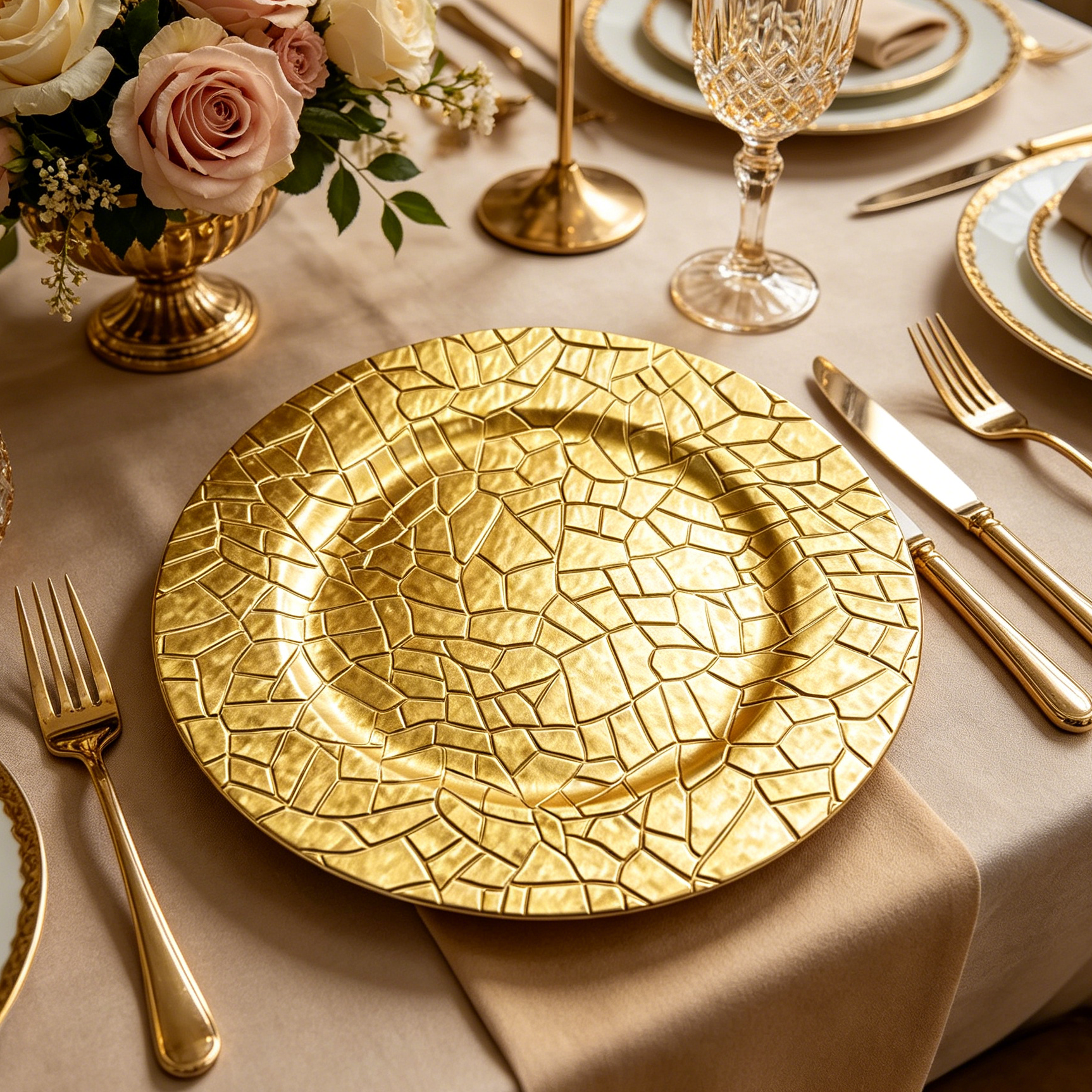 wholesale plastic metallic silver crackle eco friendly charger plates bulk for luxury hotel fine dining modern party supplies877-2