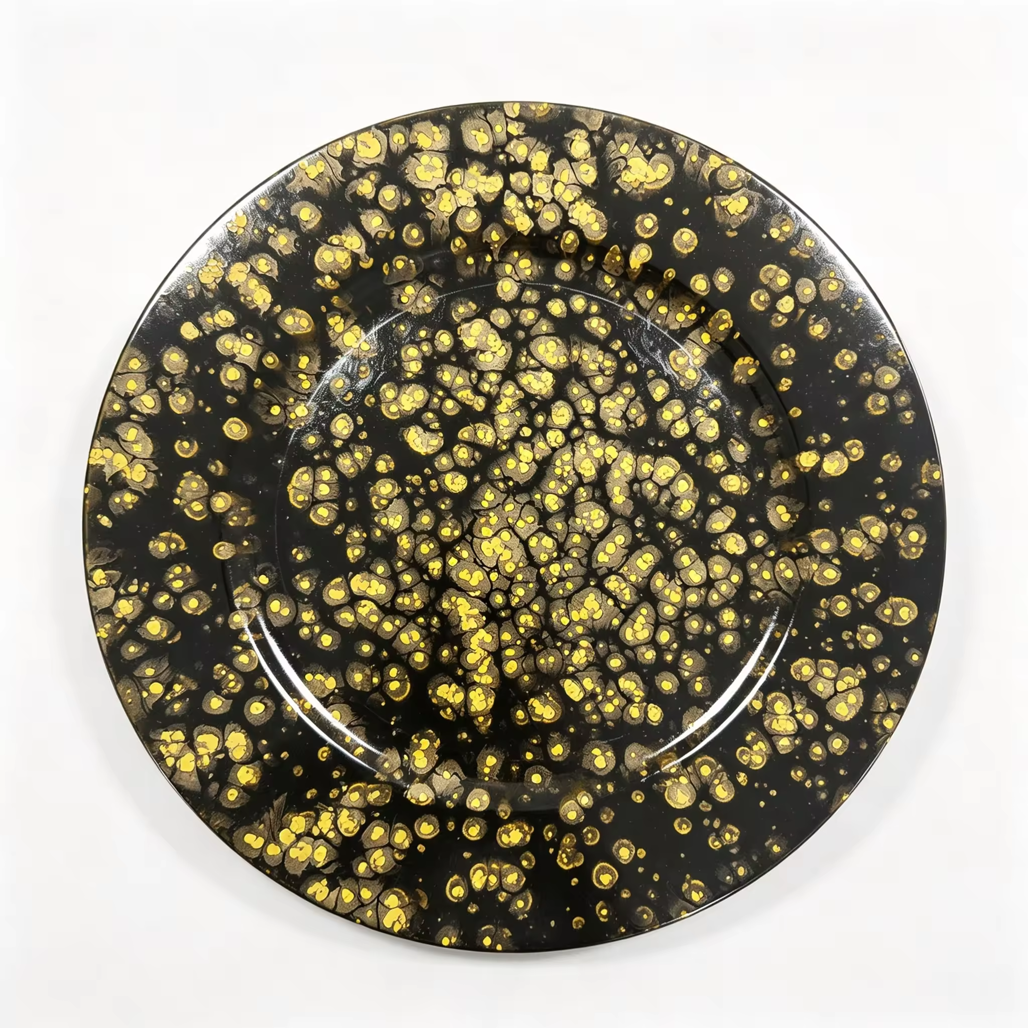 Wojia 13-Inch Plastic PS Glossy Pigmented Eco-Friendly Durable Reusable American Style Fujian Party Dinnerware Charger Plates
