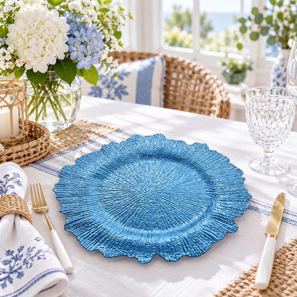 13 inch textured plastic charger plates radiant sunburst embossed scalloped edge decorative under plates for wedding party  holiday table setting-4