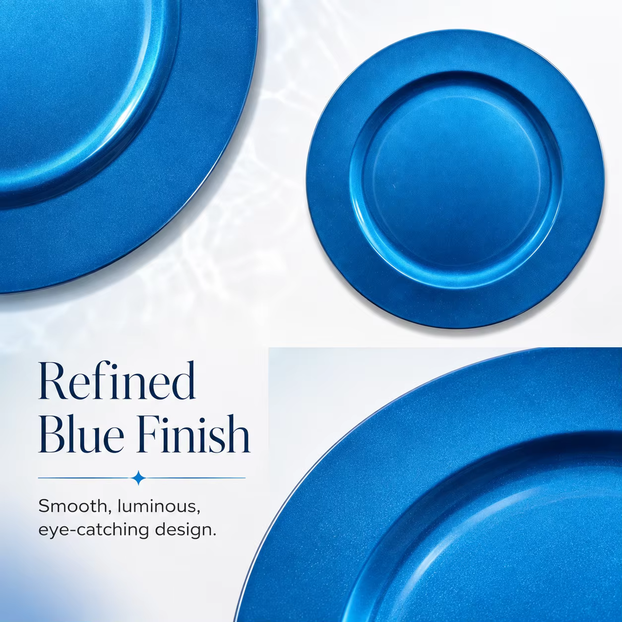 wojia 13 inch plastic pp glossy pigmented eco friendly durable reusable american style fujian party dishes charger plates set-4