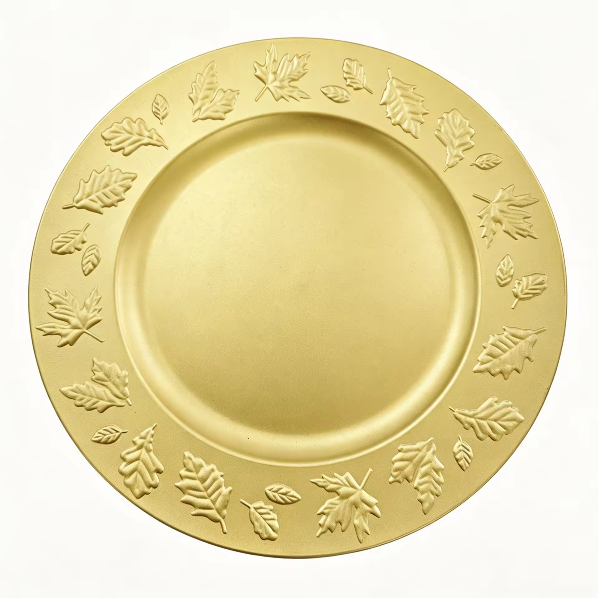 Wojia 13-Inch Plastic PP Glossy Pigmented Eco-Friendly Durable Reusable American Style Fujian Party Dishes Charger Plates