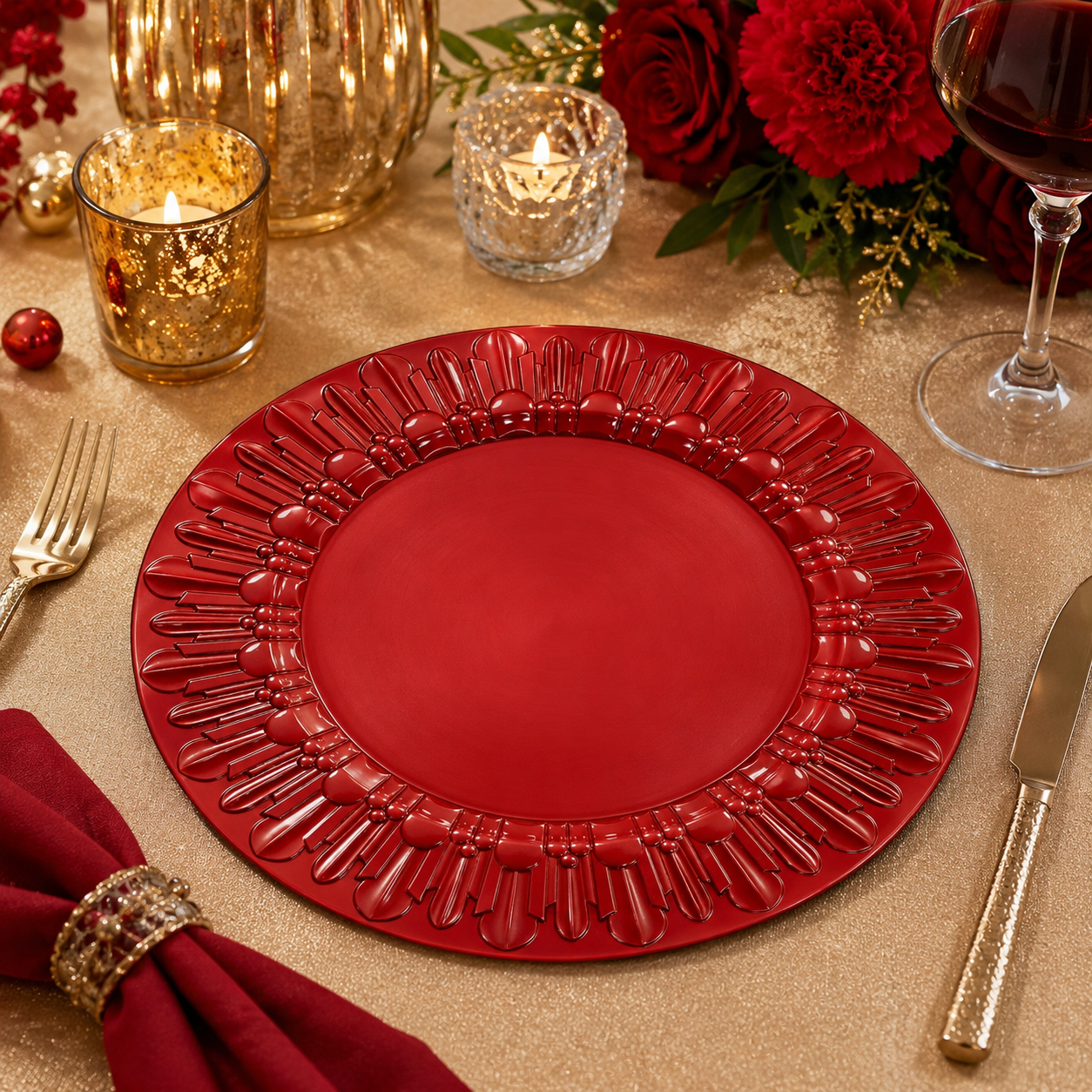 wojia 13 inch plastic pp glossy pigmented eco friendly durable reusable american style party dinnerware plates dishes plates-2