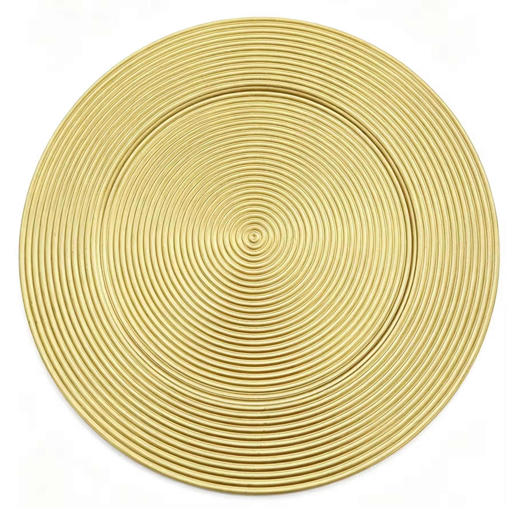 13‑Inch Multi‑Color Charger Plate, Powder‑Coated Plastic Decorative Plate with Concentric Circle Textured Surface for Hotel Wedding Table Decor
