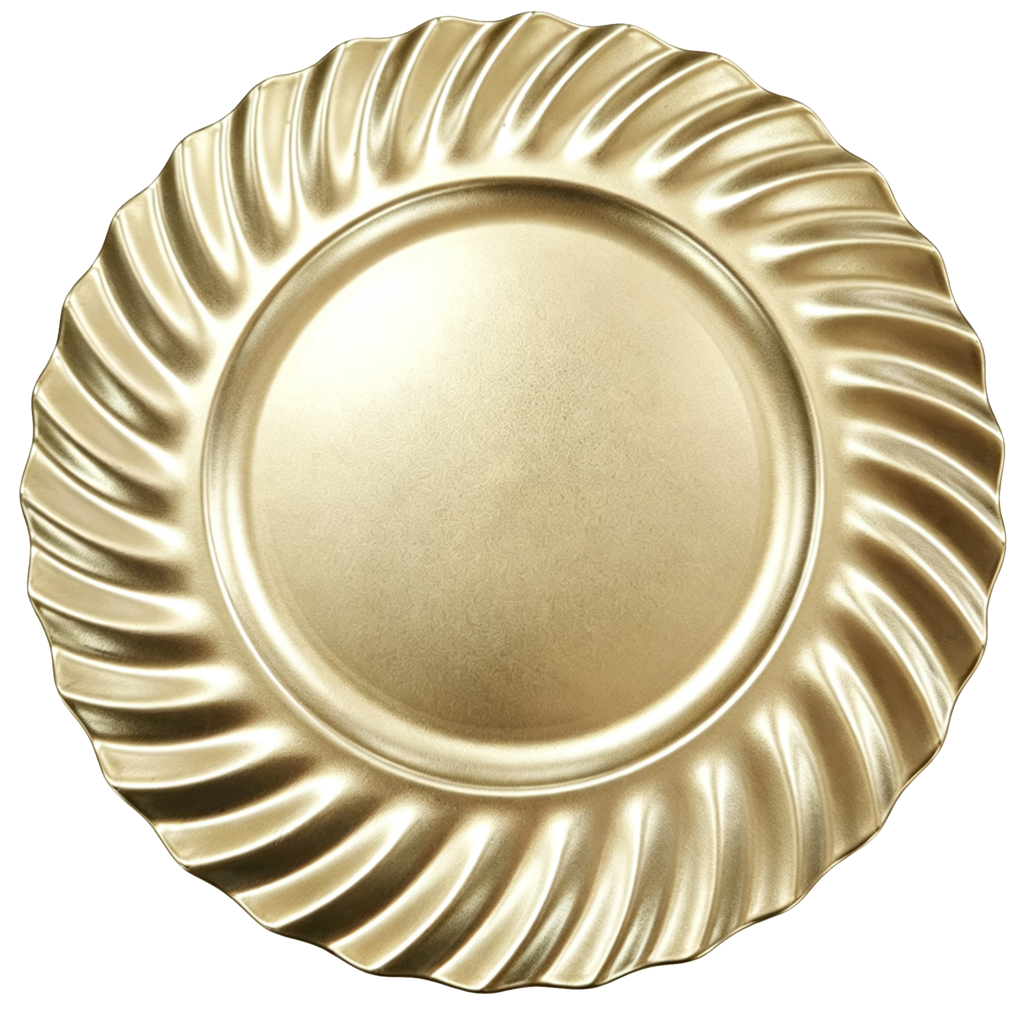 High Quality Eco-Friendly 13 Inch Gold Swirl Edge American Style Plastic Charger Plates for Wedding Banquet Table Setting