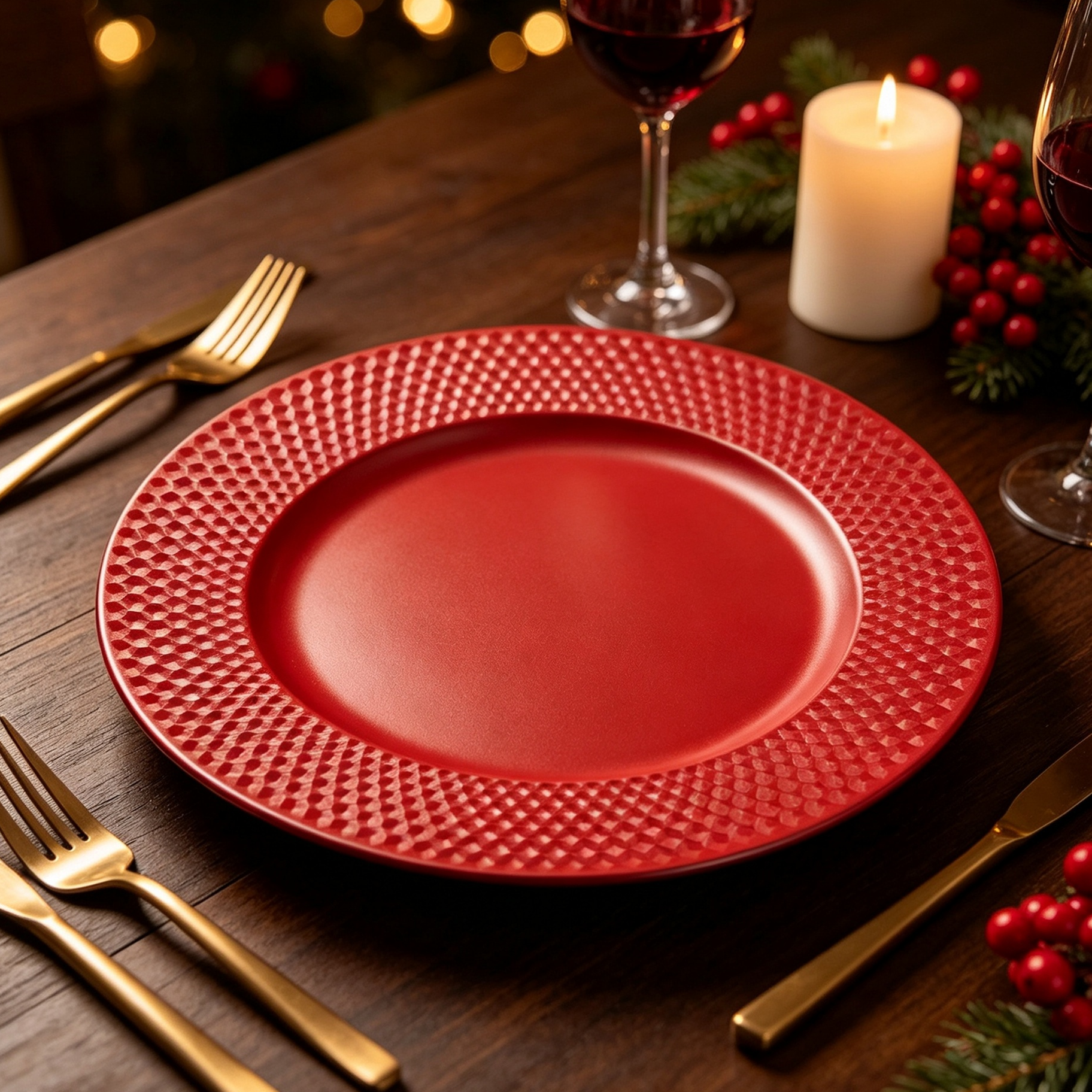 wholesale luxury durable metal polished round charger plates for weddings hotels fujian home decor customized stocked dinnerware-2