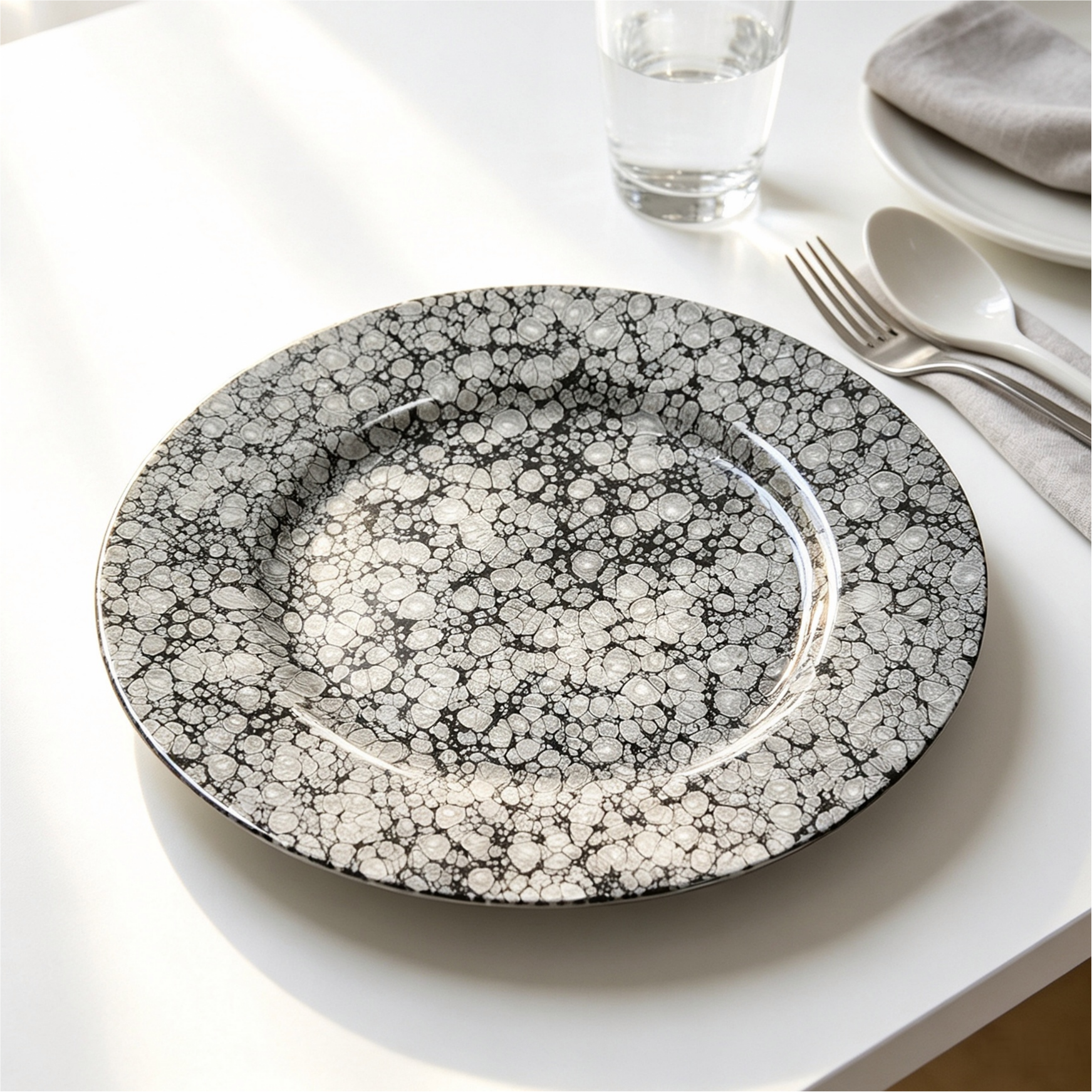 wojia 13 inch plastic ps glossy pigmented eco friendly durable reusable american style fujian party dinnerware charger plates751-4