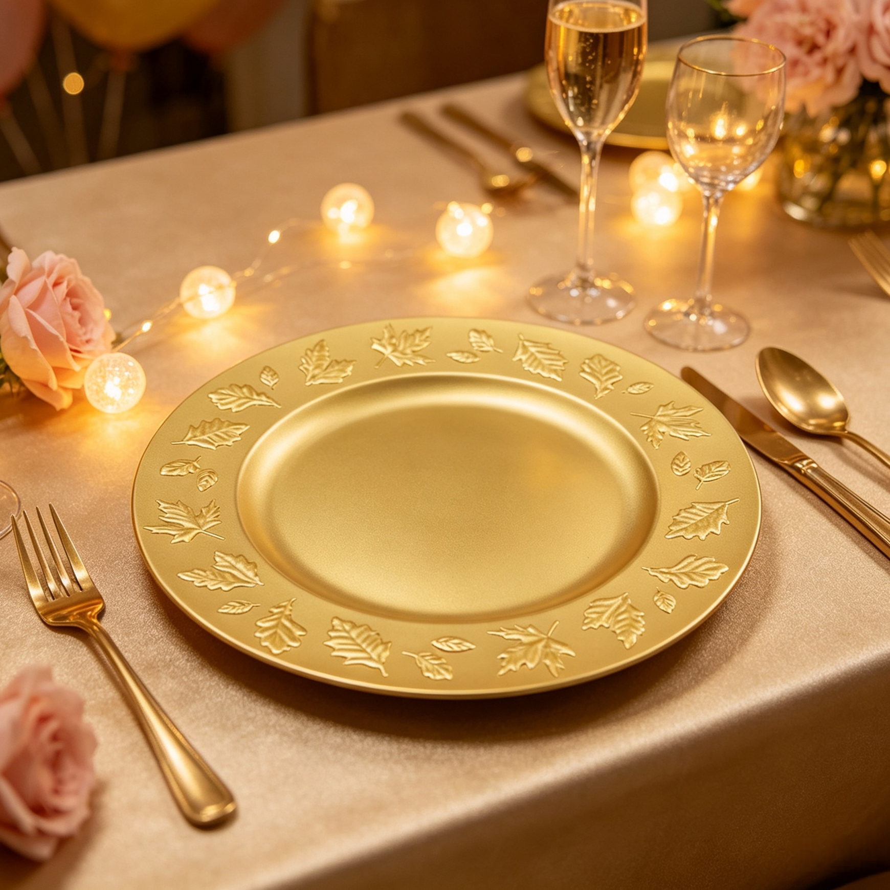 wojia 13 inch plastic pp glossy pigmented eco friendly durable reusable american style fujian party dishes charger plates-1