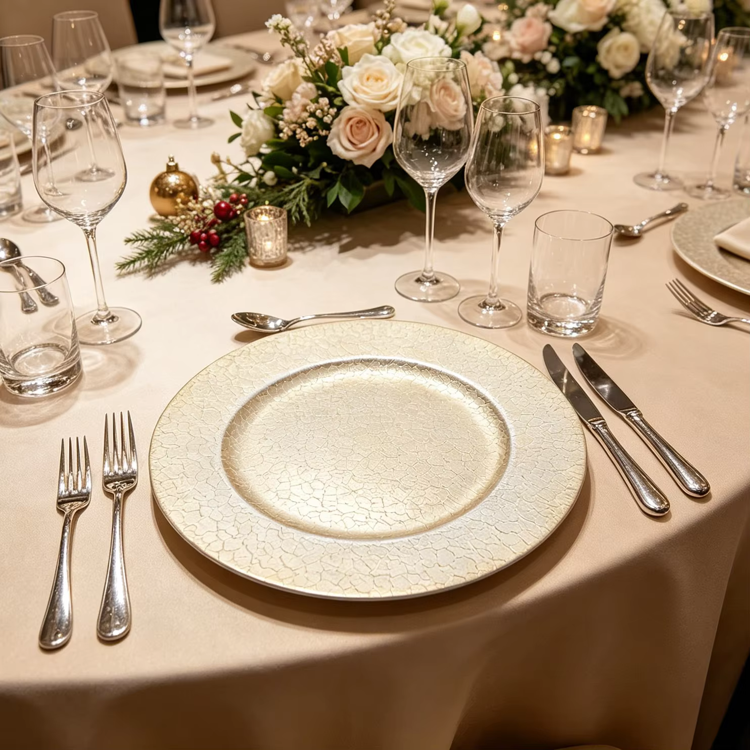 2026 new luxury modern pp round durable wedding plate charger with pattern for hotels party customized home decor dinnerware-4
