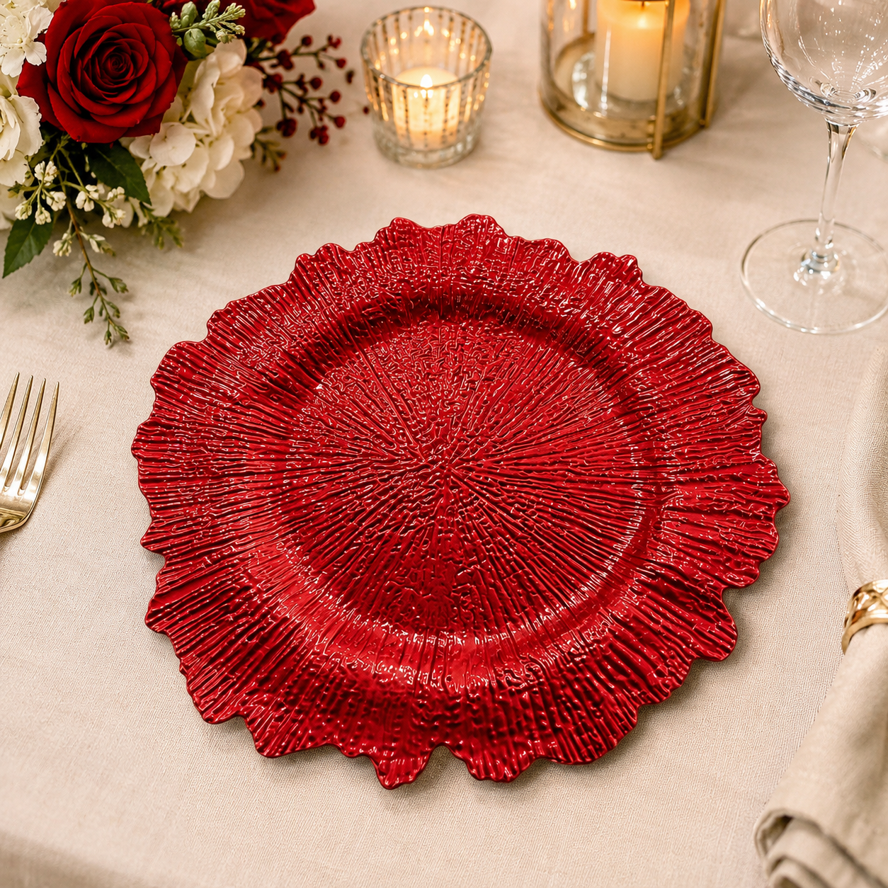 wojia 13 inch plastic 100 pp glossy pigmented eco friendly durable reusable american style party dinnerware charger plates-2