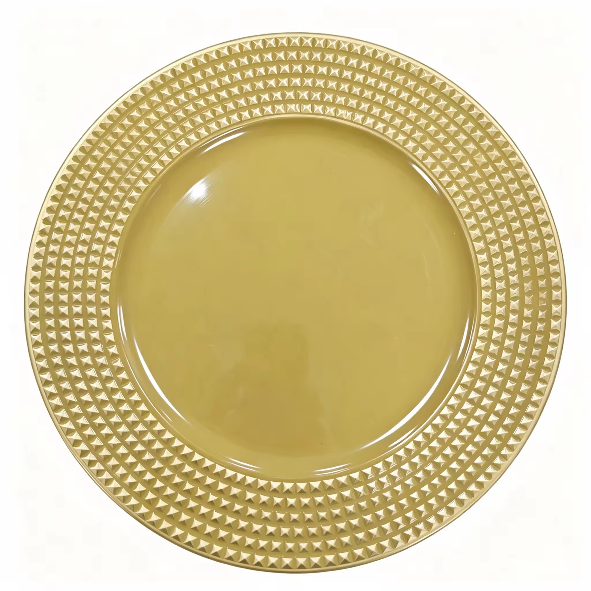 Woju Luxury Modern Elegant Eco-Friendly Custom PP Plastic Pigmented Wedding Charger Plate 13in/33cm Durable Fujian Factory