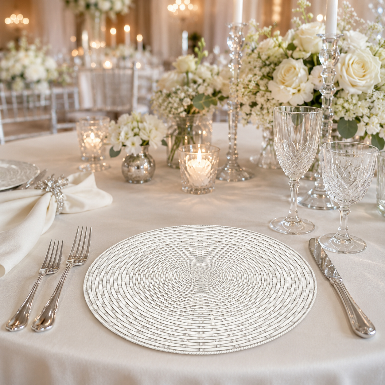woju luxury modern elegant eco friendly custom pp plastic pigmented party round plate 13in durable fujian factory direct hotels-2