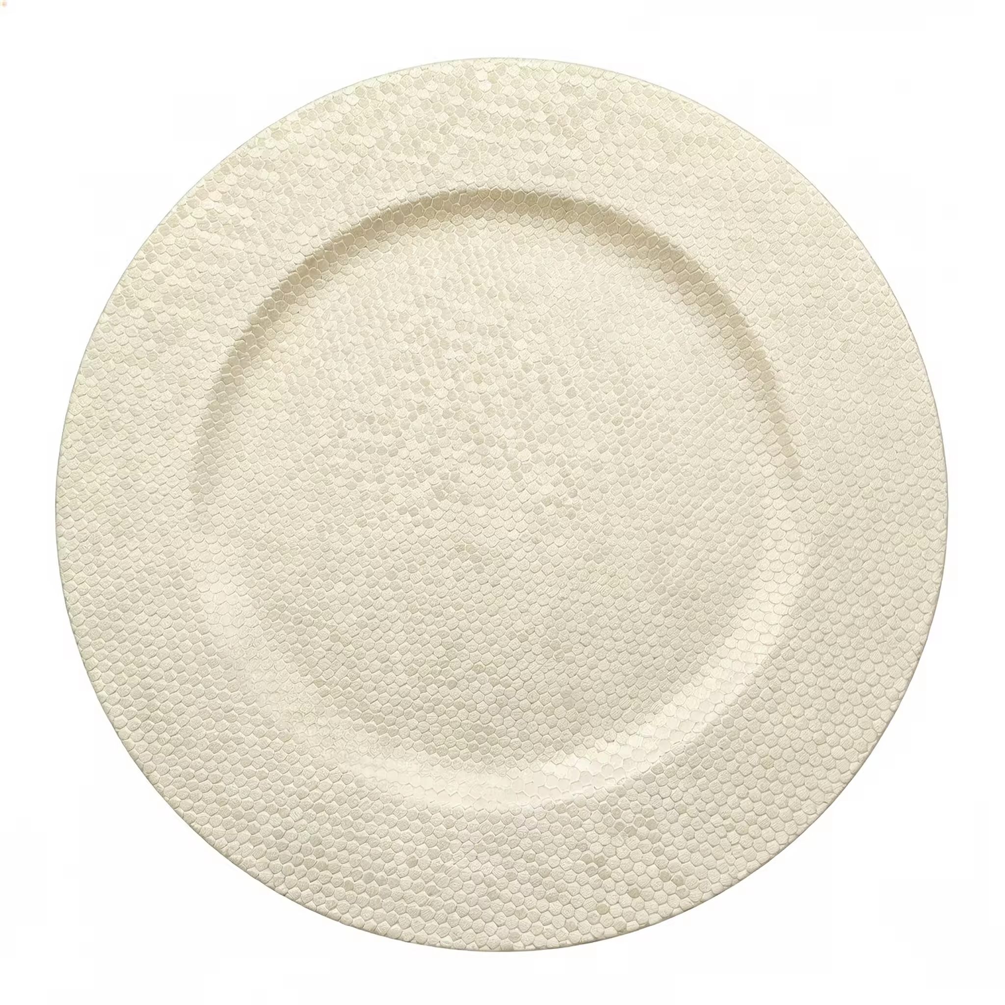 Woju Luxury Modern Elegant Eco-Friendly Custom PP Plastic Pigmented Wedding Dishes 13in/33cm Durable Fujian Factory Hotels