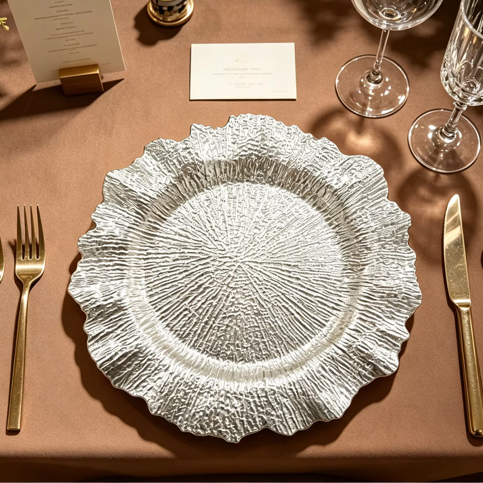 luxury durable pp matte texture modern charger plates for wedding engagement party table decor direct service hotels-3