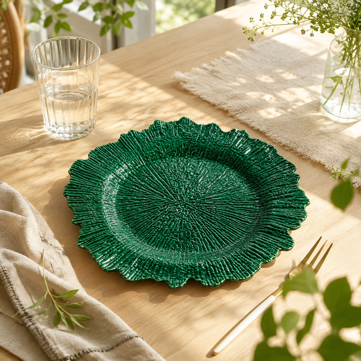 wojia 13 inch plastic 100 pp glossy pigmented eco friendly durable reusable american style party dinnerware charger plates-3