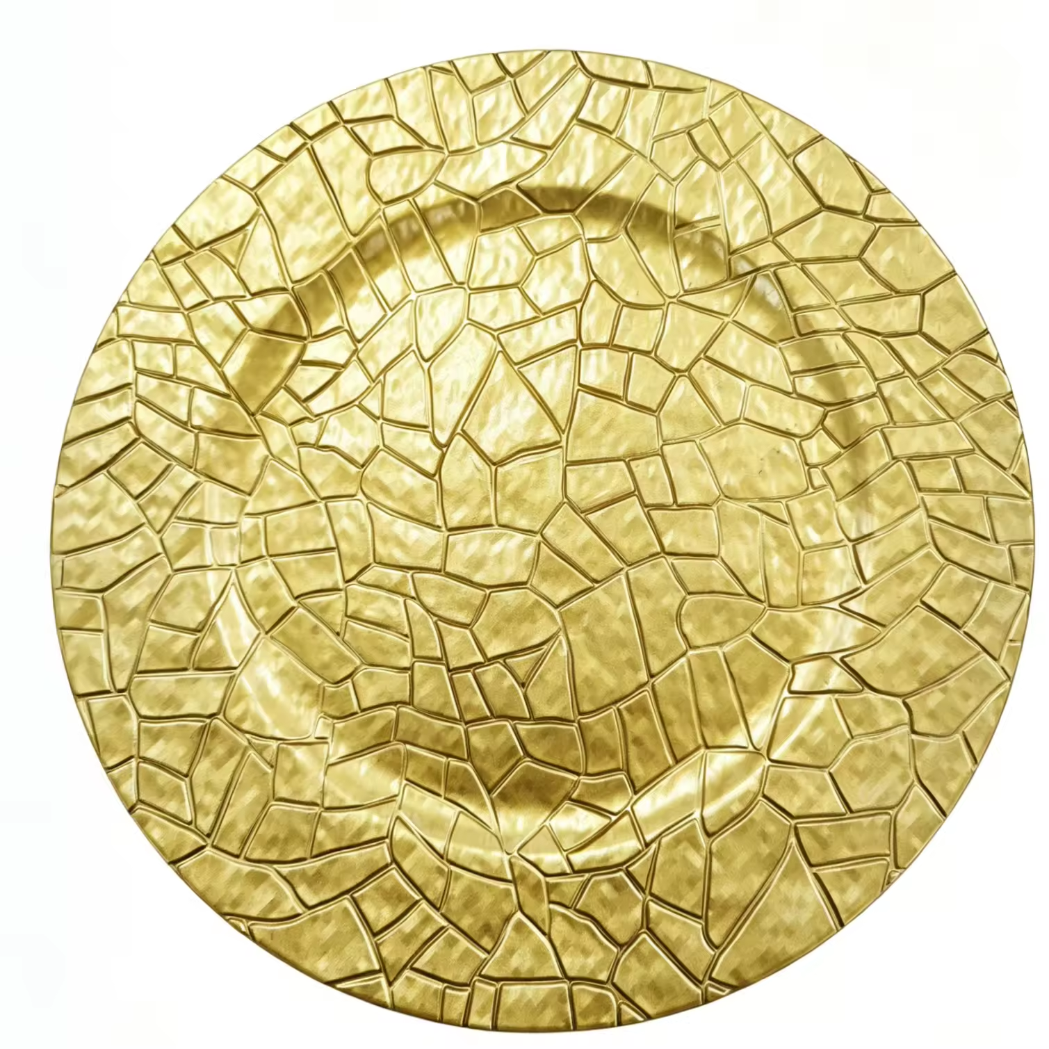 Wholesale Plastic Metallic Silver Crackle Eco-Friendly Charger Plates Bulk for Luxury Hotel Fine Dining Modern Party Supplies