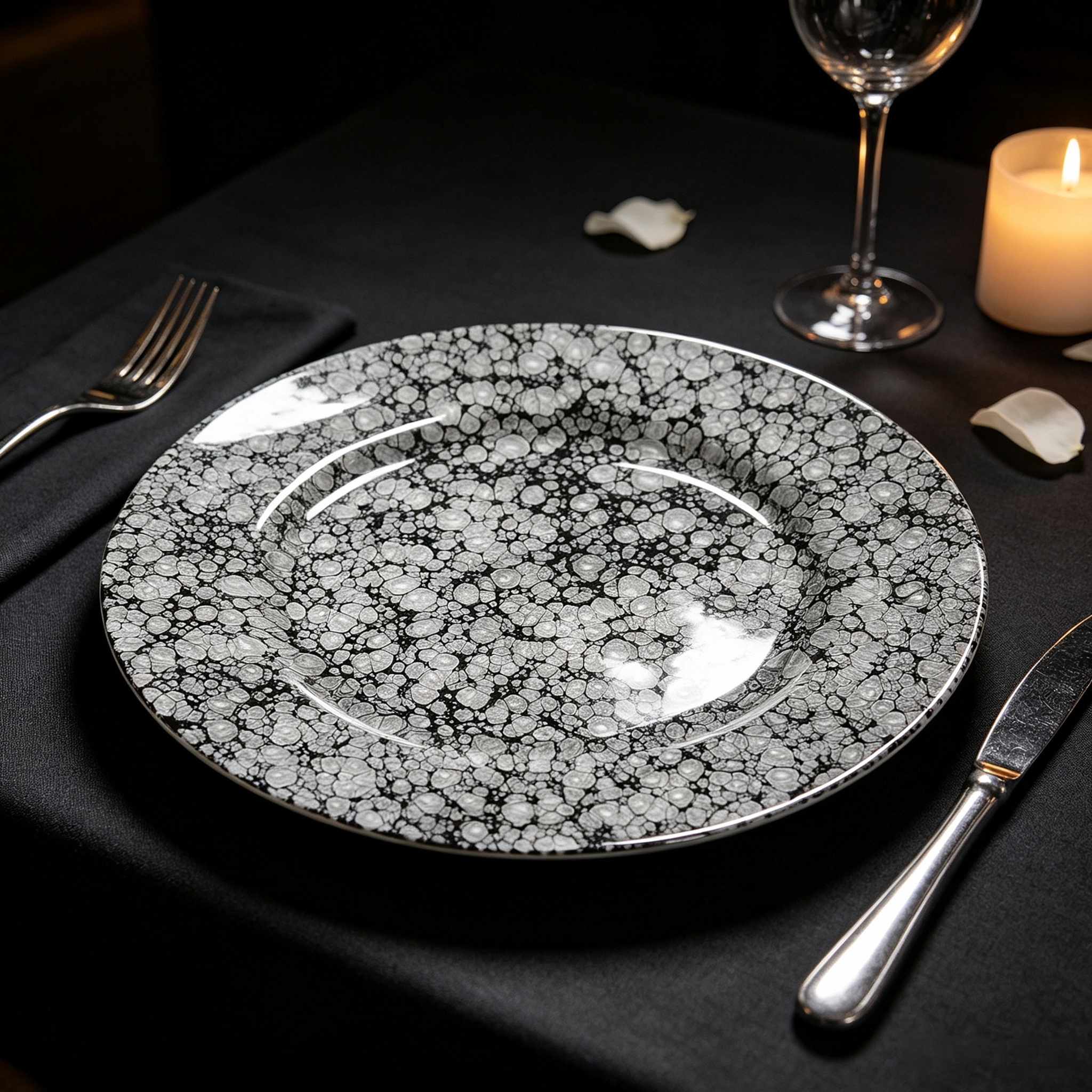 wojia 13 inch plastic ps glossy pigmented eco friendly durable reusable american style fujian party dinnerware charger plates751-2