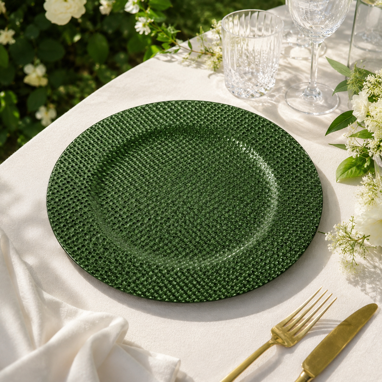 wojia 13 inch plastic pp glossy pigmented eco friendly durable reusable american style party dinnerware plates dishes plates904-1