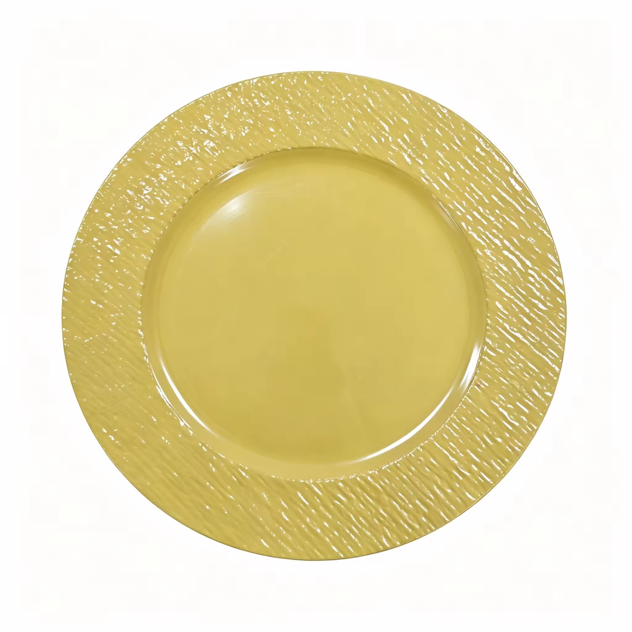 Woju Luxury Modern Elegant Eco-Friendly Custom PP Plastic Charger Plates Dishes 13in/33cm Durable Factory Direct Hotels Weddings