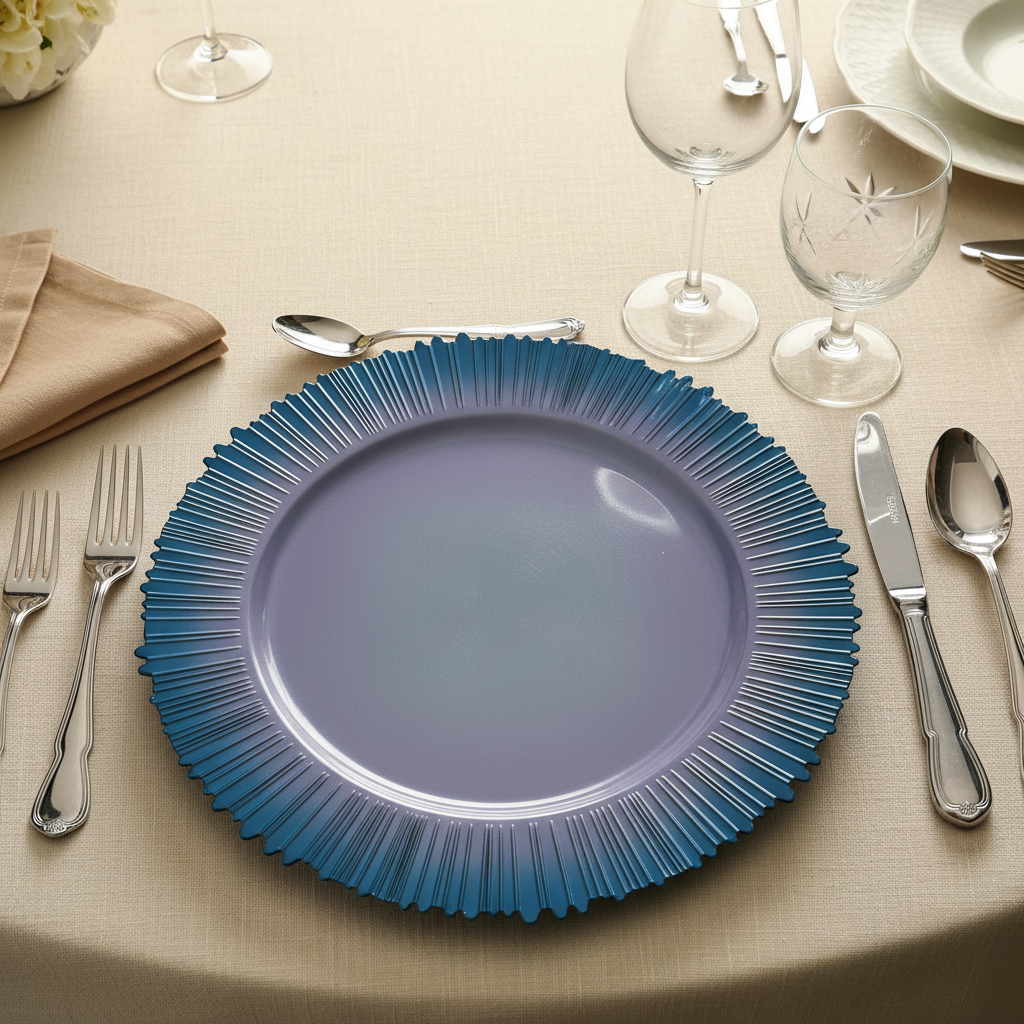 wholesale charger plates 13 inch luxury pp plastic plate custom pattern durable reusable for hotels birthdays bridal events-4