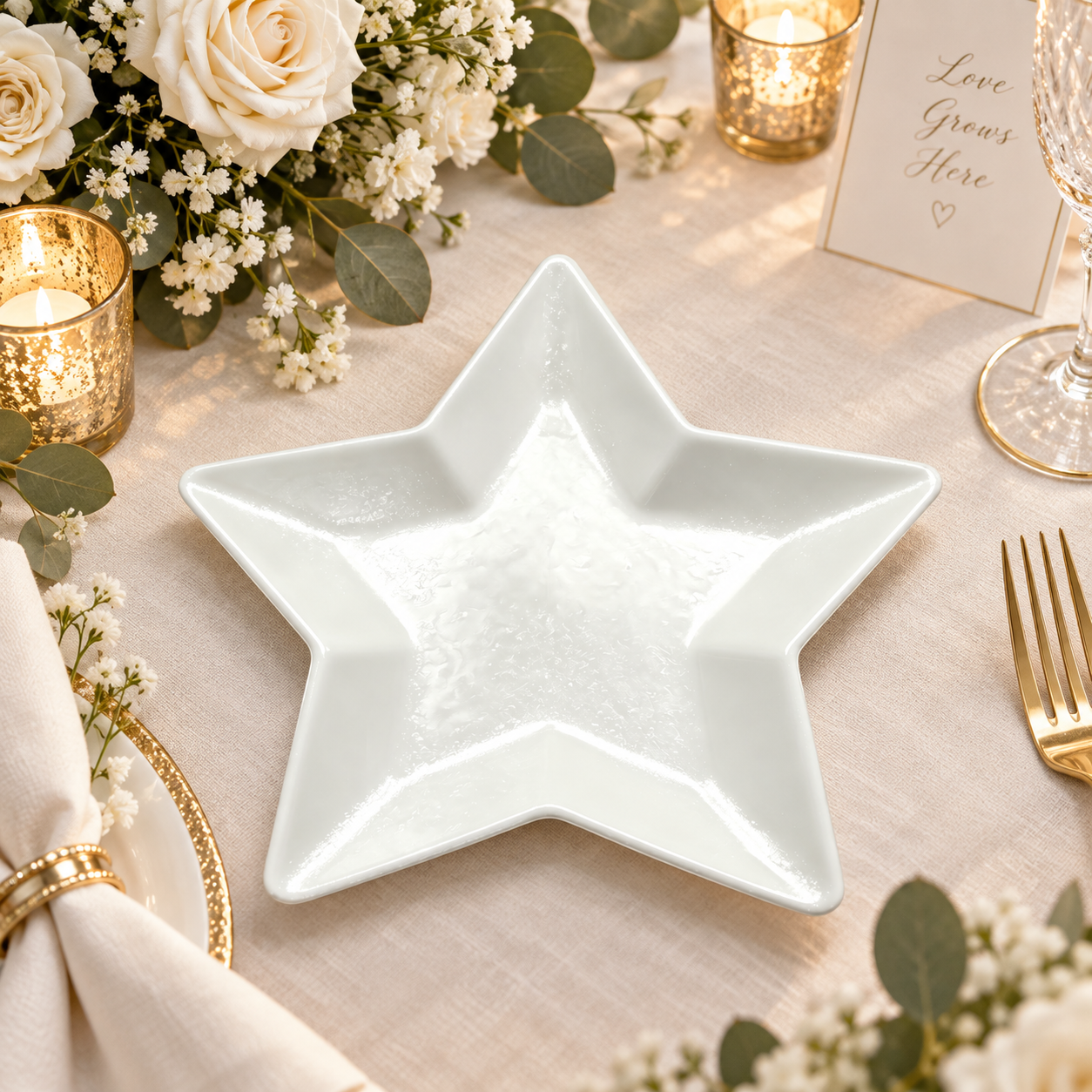 wojia 13in green star shape powder coated charger plate luxury modern plastic decorative plate christmas party event table decorno reviews yet-4