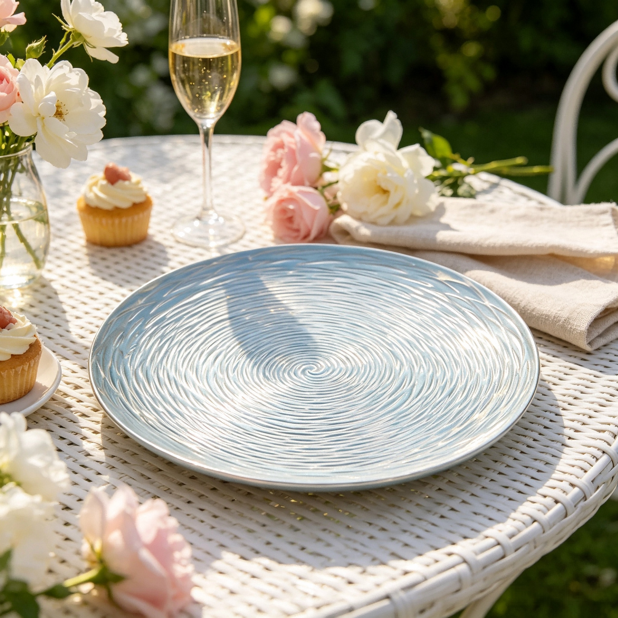 wojia 13 inch plastic ps glossy pigmented eco friendly durable reusable american style fujian party dinnerware charger plates824-2