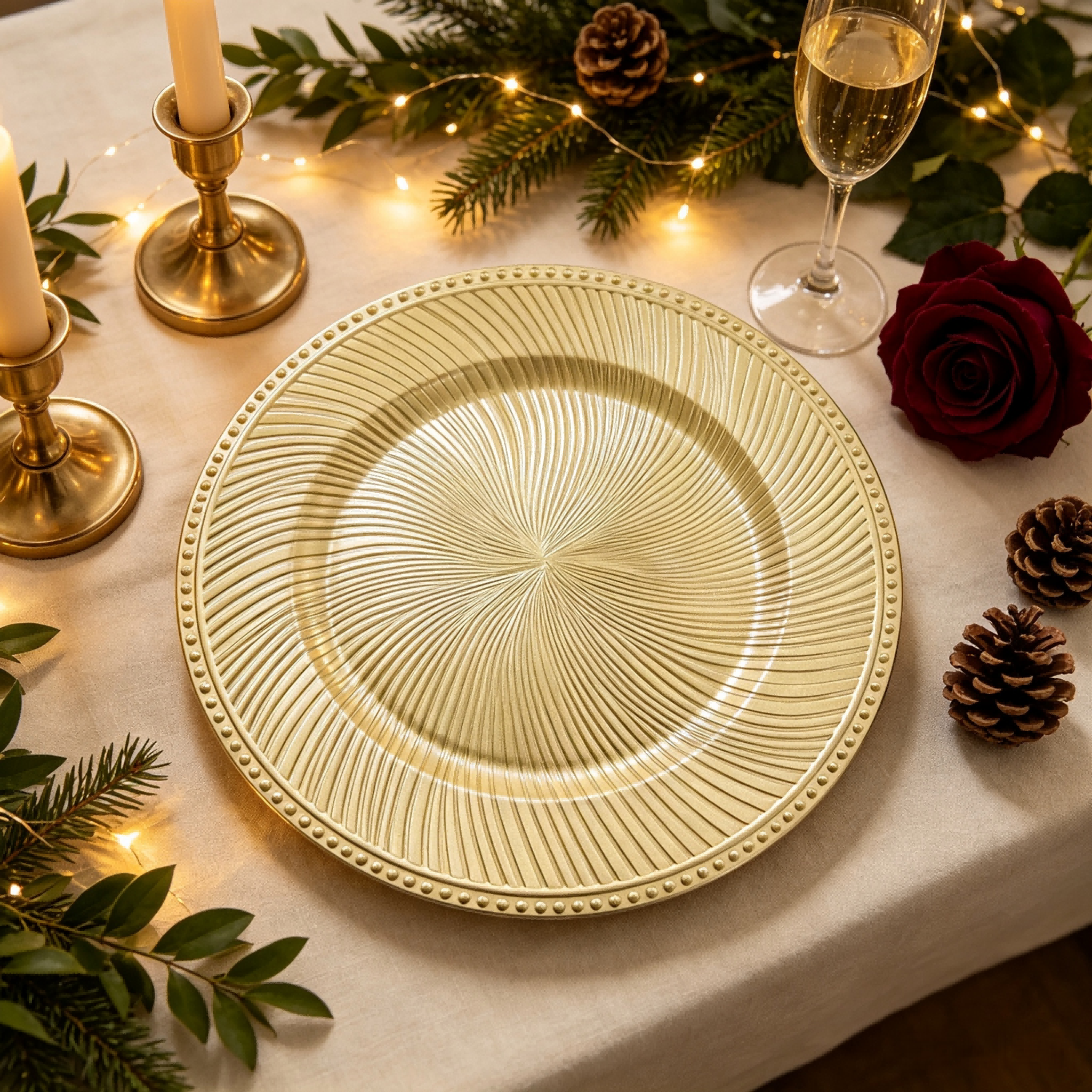 wojia 13 inch plastic pp glossy pigmented eco friendly durable reusable american style fujian party dinnerware charger plates-1
